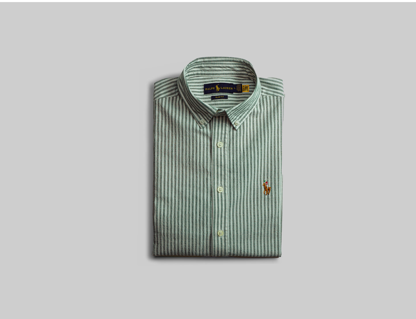 Stripped Green Mens Formal Shirt GSS